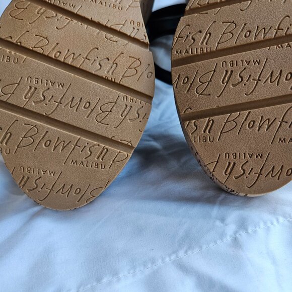 BLOWFISH MALIBU Brasha Bow Wedge Sandal Vegan Black Shoes Size 8 NEW - Picture 8 of 9